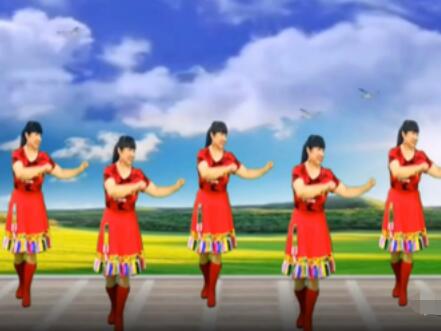 成碧姐妹广场舞《大高原》藏族舞简单好学改编 背面演示及分解教学