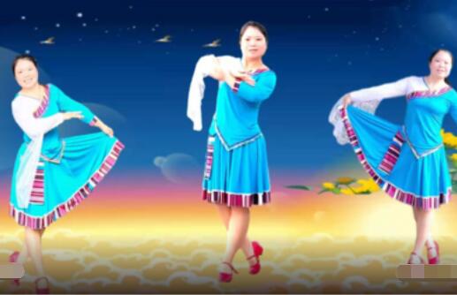广东灵动广场舞《神奇的布达拉》藏族舞 背面演示及分解教学 编舞灵动