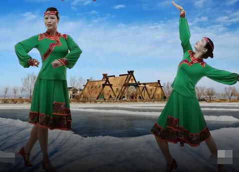 广州飘雪广场舞《查干湖是我梦中的天堂》蒙族舞 背面演示及分解教学