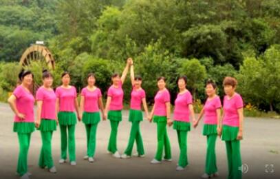 谷城元琴广场舞《粉红色的回忆》原创32步对跳 背面演示及分解教学