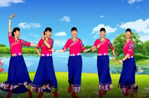 谷城元琴广场舞《火火的情郎》简单欢快藏族舞 背面演示及分解教学