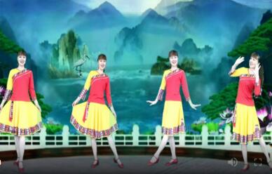惠汝广场舞《彩色的腰带》原创藏族舞 背面演示及分解教学 编舞惠汝
