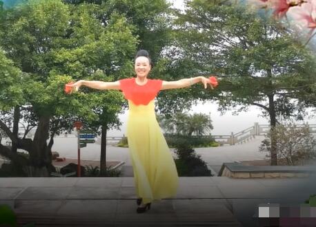 河源廖梅方广场舞《女人永远像朵花》第92大众广场舞 背面演示及分解教学