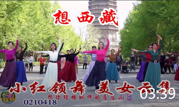 玲珑舞坊广场舞《想西藏》，小红、青花、冰冰等美女云集，气场强大！