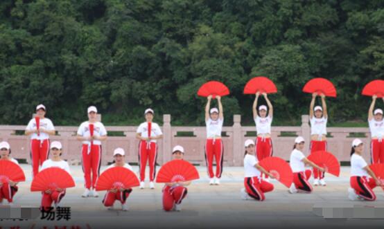 茉莉广场舞《中国梦》14人变队形扇子舞 背面演示及分解教学 编舞茉莉