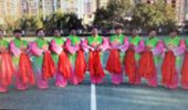 月梅广场舞《新年到》红绸子 演示和分解动作教学 编舞月梅