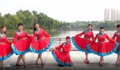 青儿广场舞《颂唱中华》经典民族风情网红32步 演示和分解动作教学