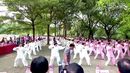 卢姨广场舞健身气功八段锦广州番禺石基镇代表队比赛