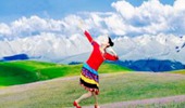 乔茜广场舞《在那东山顶上》欢快优美藏族舞 演示和分解动作教学 编舞诗诗