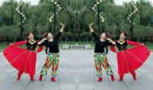 清河清清广场舞《花儿这样红》新疆舞双人对跳 演示和分解动作教学 编舞铃铛
