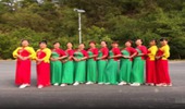 谷城元琴广场舞《外婆的澎湖湾》简单易学32步 演示和分解动作教学