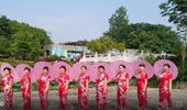 上海香何花广场舞《浪漫夕阳》原创旗袍伞舞 演示和分解动作教学