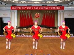 山上之光广场舞《中国节拍》花球舞 演示和分解动作教学 编舞三红