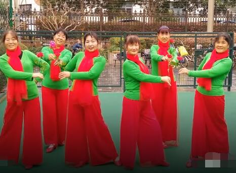 上海香何花广场舞《心中的玫瑰》抒情中三 背面演示及分解教学 编舞香何花