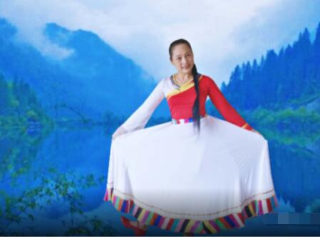 水上漂高高广场舞《我的九寨》藏族舞 背面演示及分解教学 编舞高高