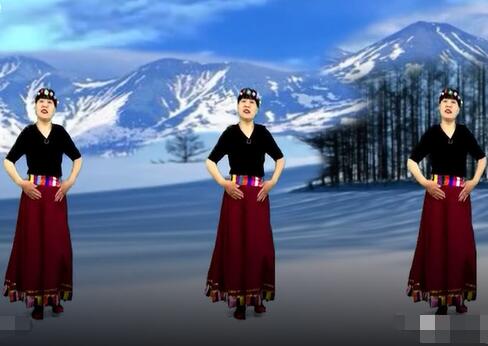 心语广场舞《雪山阿佳》藏族舞 背面演示及分解教学 编舞心语