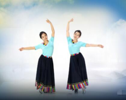广场舞课堂《我们爱祖国母亲大中华》藏族风格舞 背面演示及分解教学