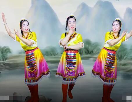 冰雪寒梅广场舞《布拉达我来了》藏族舞 背面演示及分解教学 编舞冰雪寒梅
