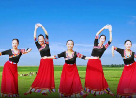 春英广场舞《花开的地方》藏族舞 背面演示及分解教学 编舞春英