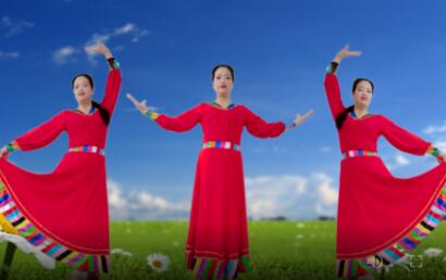 安徽滁州恋红颜广场舞《雍泽绿措》民族舞 背面演示及分解教学 编舞小琴