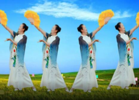安徽滁州恋红颜广场舞《遇见仙居》古典扇子舞 背面演示及分解教学