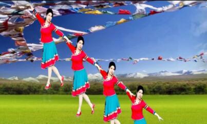 定州秋天雨广场舞《圣地拉萨》藏族舞 背面演示及分解教学 编舞秋天雨
