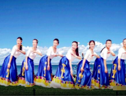 芳华岁月广场舞《我从雪山来》藏族舞看醉美的雪山 背面演示及分解教学