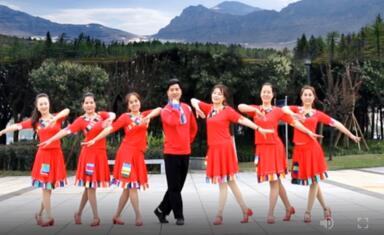 凤凰六哥广场舞《爱在思金拉措》藏族舞 背面演示及分解教学 编舞六哥