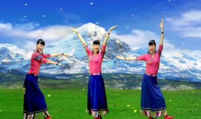 谷城元琴广场舞《雪山阿佳》藏族舞蹈32步 背面演示及分解教学 编舞元琴