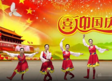 莞柔广场舞《北京的金山上》藏族舞红歌国庆献礼 背面演示及分解教学