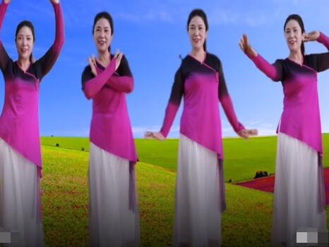 简画广场舞《梦中的天堂》优美藏族舞 背面演示及分解教学 编舞简画