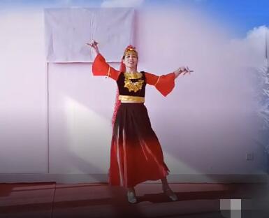 郦影舞蹈广场舞《这里是新疆》背面演示及分解教学 编舞郦影