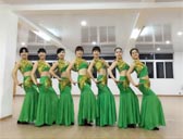 段希帆健身舞蹈 金风吹来的时候 傣族舞变队形版 正面演示