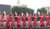 上海香何花广场舞《爱你如初见》原创旗袍扇舞 演示和分解动作教学