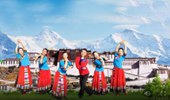 广西廖弟广场舞《吉祥的地方》藏族风格健身舞 演示和分解动作教学 编舞廖弟