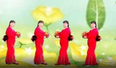 庞清华姐妹广场舞《毛主席的书我最爱读》红歌花球舞 演示和分解动作教学