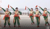 清河清清广场舞《红红的日子》变队形腰鼓舞 演示和分解动作教学