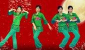 简画广场舞《红红火火中国年》欢快新年舞 演示和分解动作教学 编舞简画