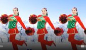 雪妹舞翩翩广场舞《欢乐中国年》恭贺新年花球舞 演示和分解动作教学
