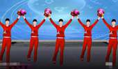 惠汝广场舞《爱我中华》正能量励志健身花球舞 演示和分解动作教学