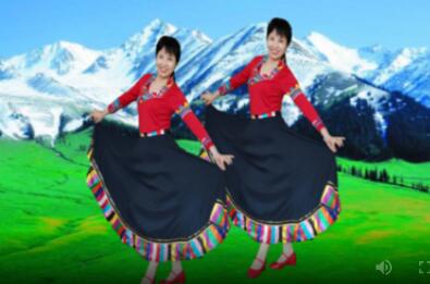 沁爱广场舞《那一天》藏族舞 背面演示及分解教学 编舞沁爱