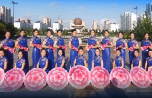 天姿广场舞《在海一方》中国连云港旗袍艺术节专属节目 背面演示及分解教学
