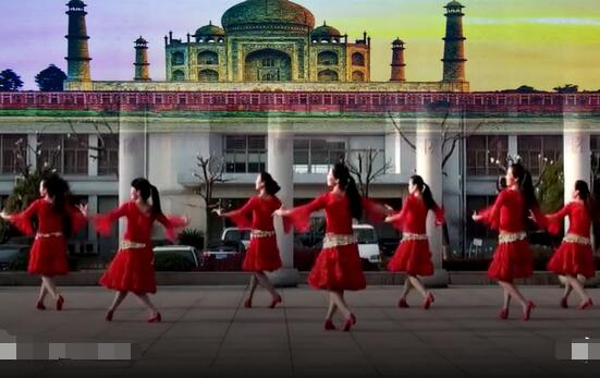 馨梅广场舞《印度之花》背面演示及分解教学 编舞王梅