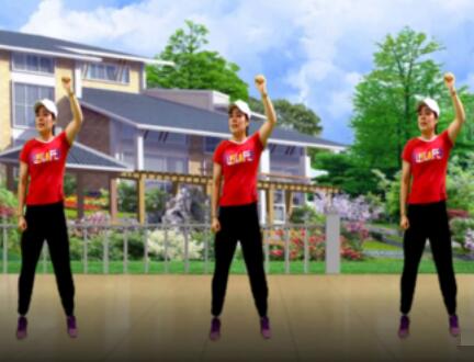 优柔广场舞原创舞健身操第五套第五节跳跃运动 背面演示及分解教学