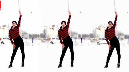 阿采原创广场舞雪中跳最火的《摆胯舞》简单易学韵味十足看不够