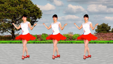 益馨广场舞大众健身广场舞《渴死的鱼》流行的摆胯32步就是这么跳简单又优美