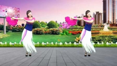 优雅古典的旗袍扇子舞健身广场舞《女人花》