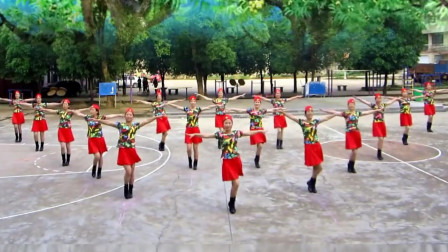 32步水兵舞教学广场舞《万树繁花》动感欢快新版