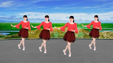 益馨广场舞《马背上的歌声》清新欢快的草原风简单大方的32步