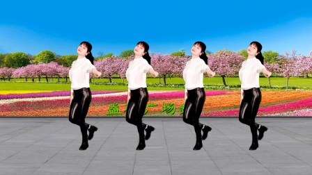 益馨广场舞一曲《明月夜》时尚弹跳64步美美的背面示范送给你